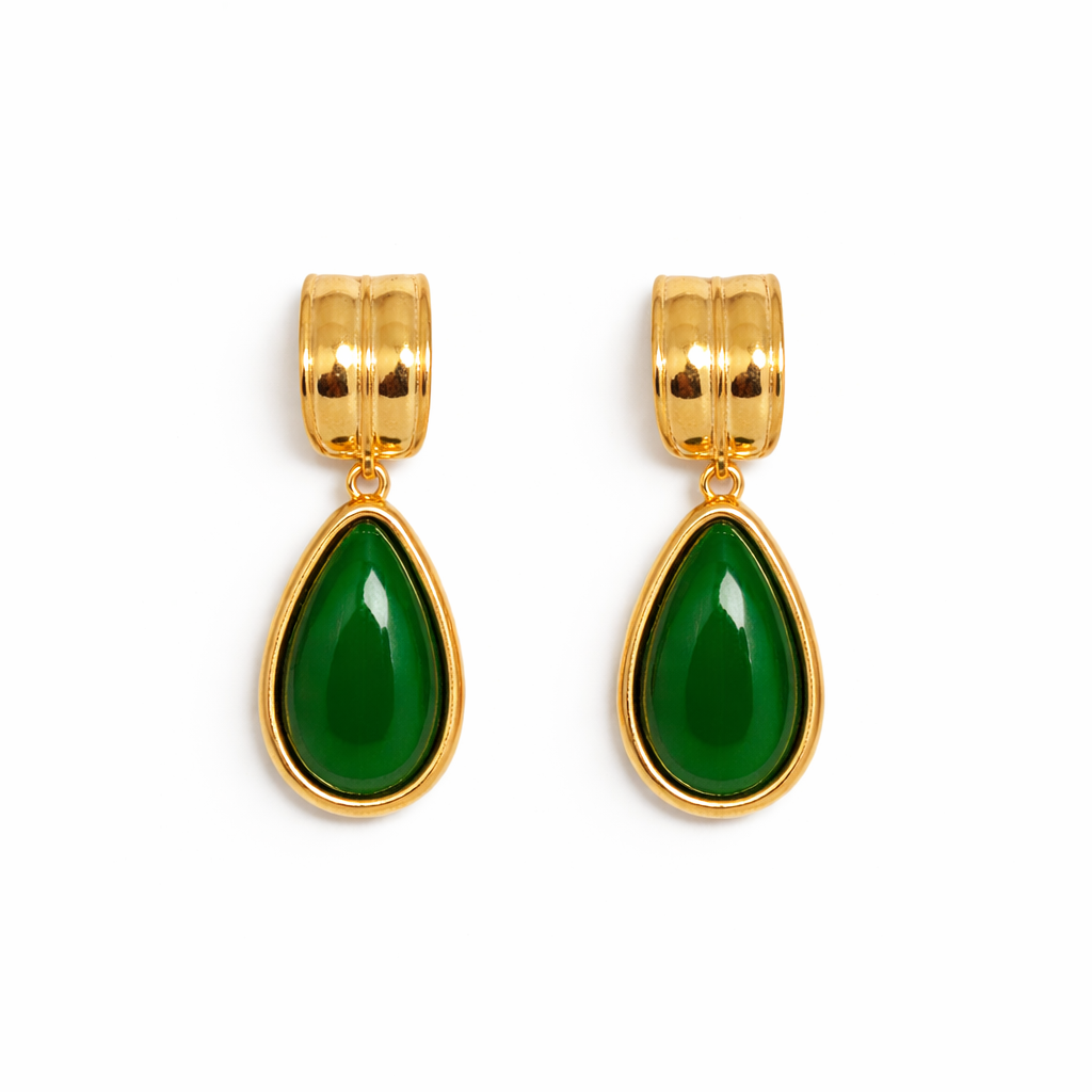 Emerald Drop Luxe Earrings