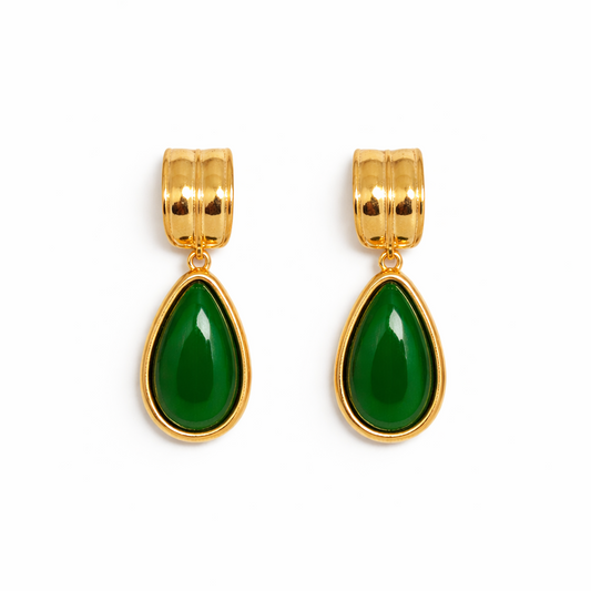 Emerald Drop Luxe Earrings