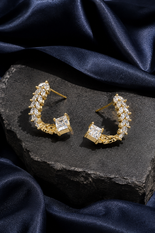 Radiant Crystal Cuff  Earrings