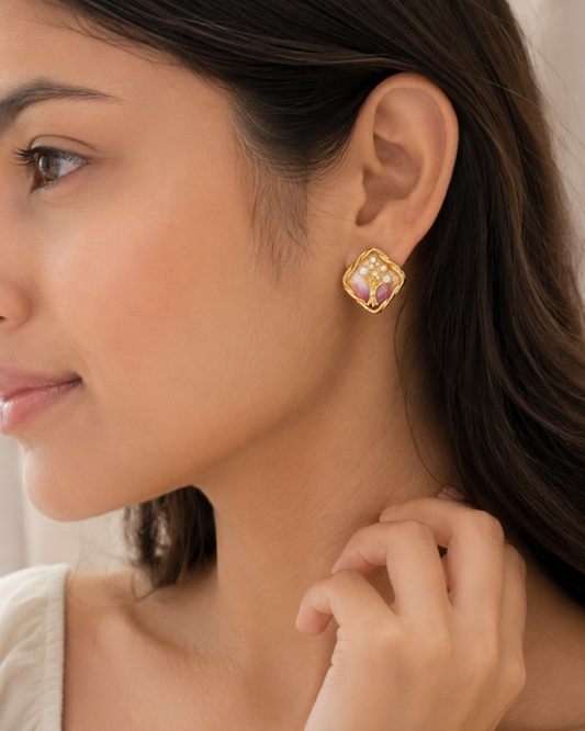 Blush Bloom Pearl Studs