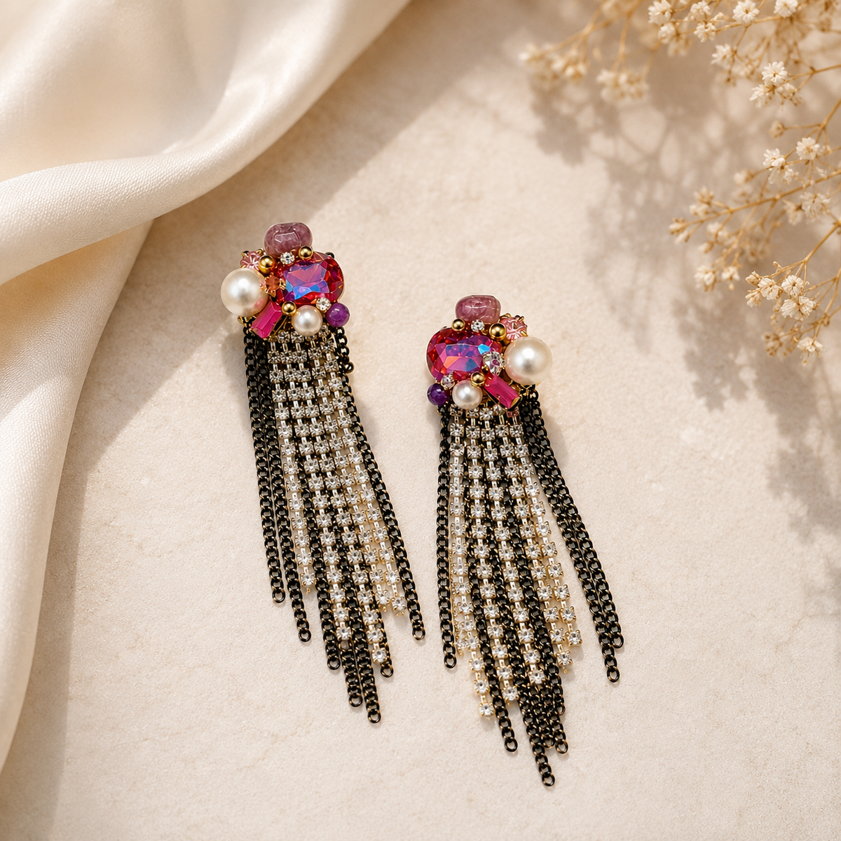 Celeste Crystal Fringe Earrings