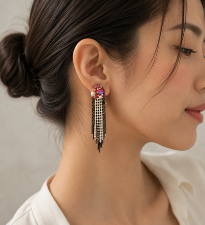 Celeste Crystal Fringe Earrings