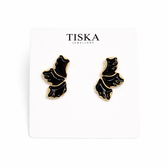 Noir Petal Statement Earrings