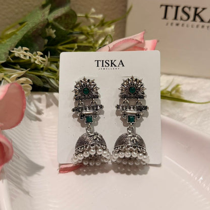 Emerald Noor Jhumka Earrings