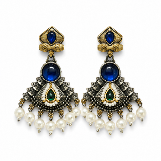 Vintage Pearl Drop Statement Earrings
