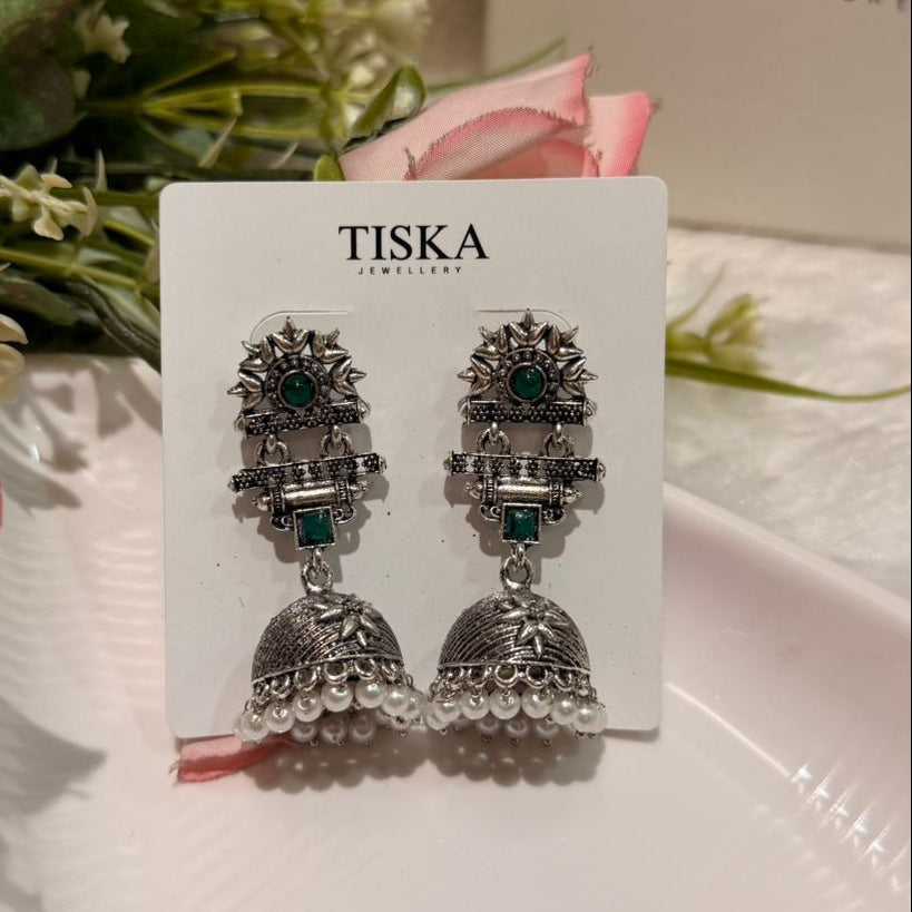 Emerald Noor Jhumka Earrings