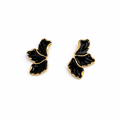 Noir Petal Statement Earrings