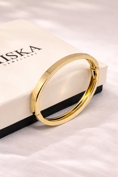 Classic Gold Sleek Cuff Bracelet ( Anti Tarnish)