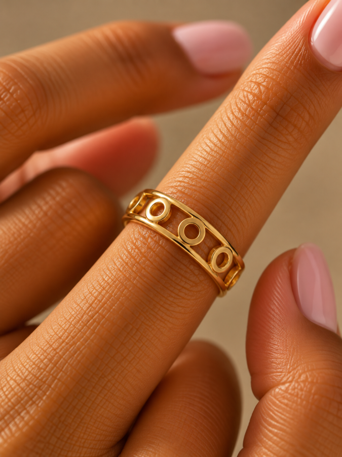 Orbit Circle Adjustable Ring (Anti Tarnish)
