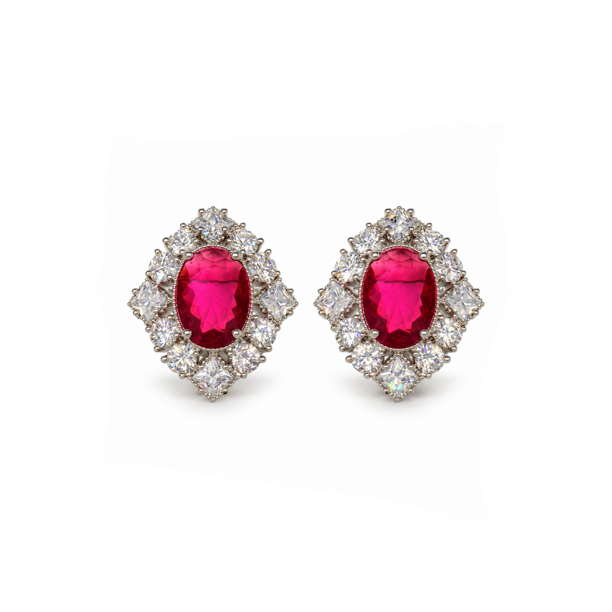 Ruby Royale Crystal Stud Earrings
