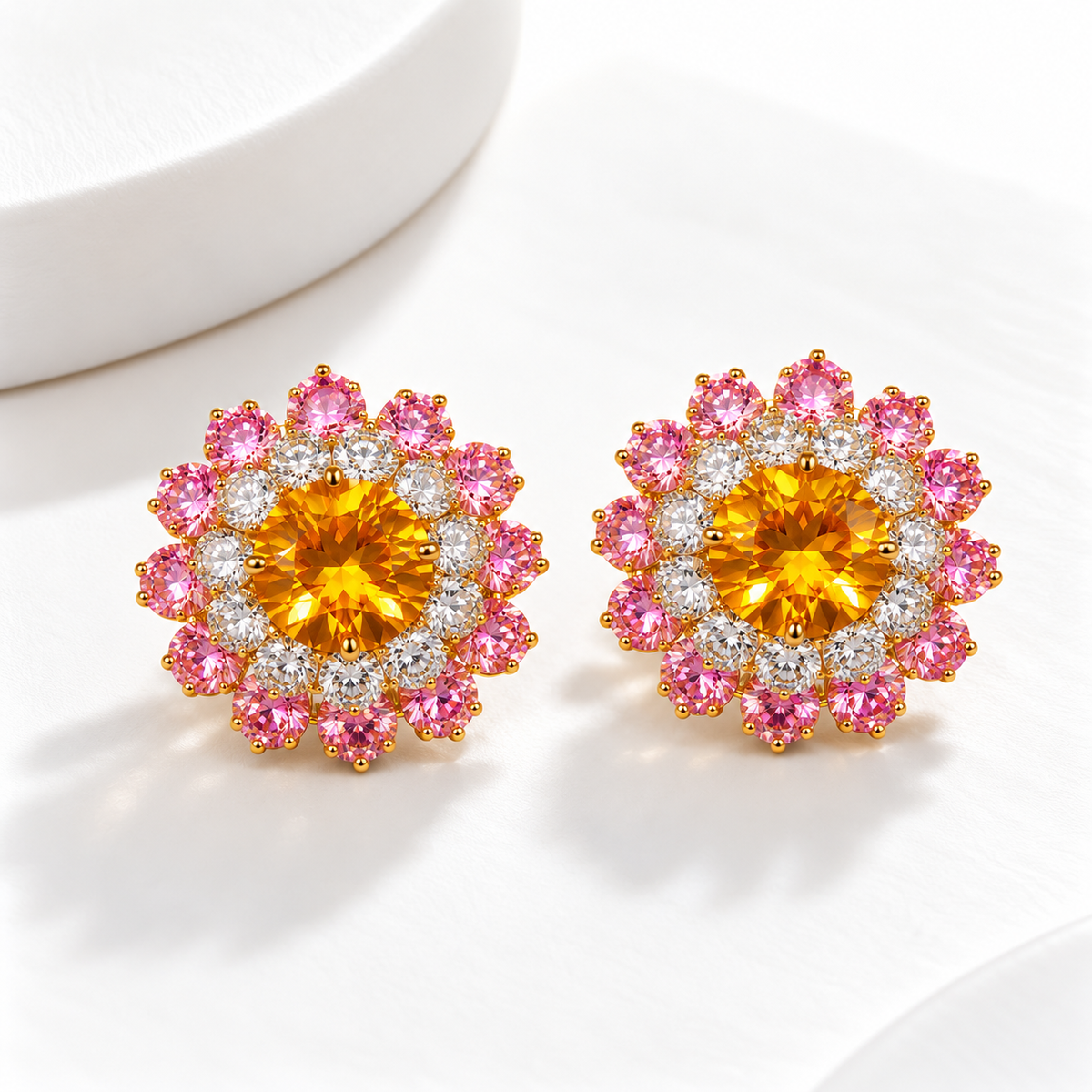 Solara Swarovski Floral Luxe Stud Earrings