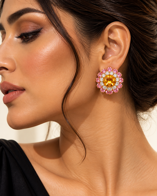 Solara Swarovski Floral Luxe Stud Earrings
