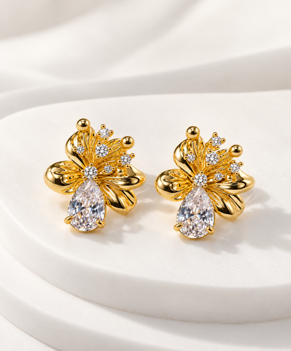 Aurelia Crystal Bloom Stud Earrings