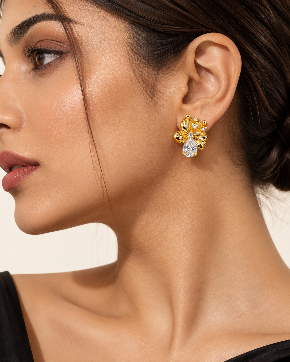 Aurelia Crystal Bloom Stud Earrings