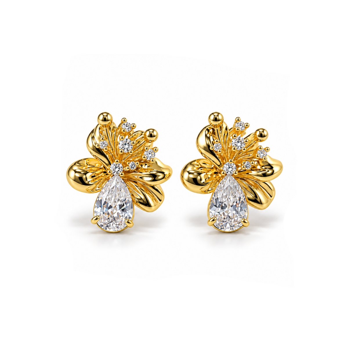 Aurelia Crystal Bloom Stud Earrings