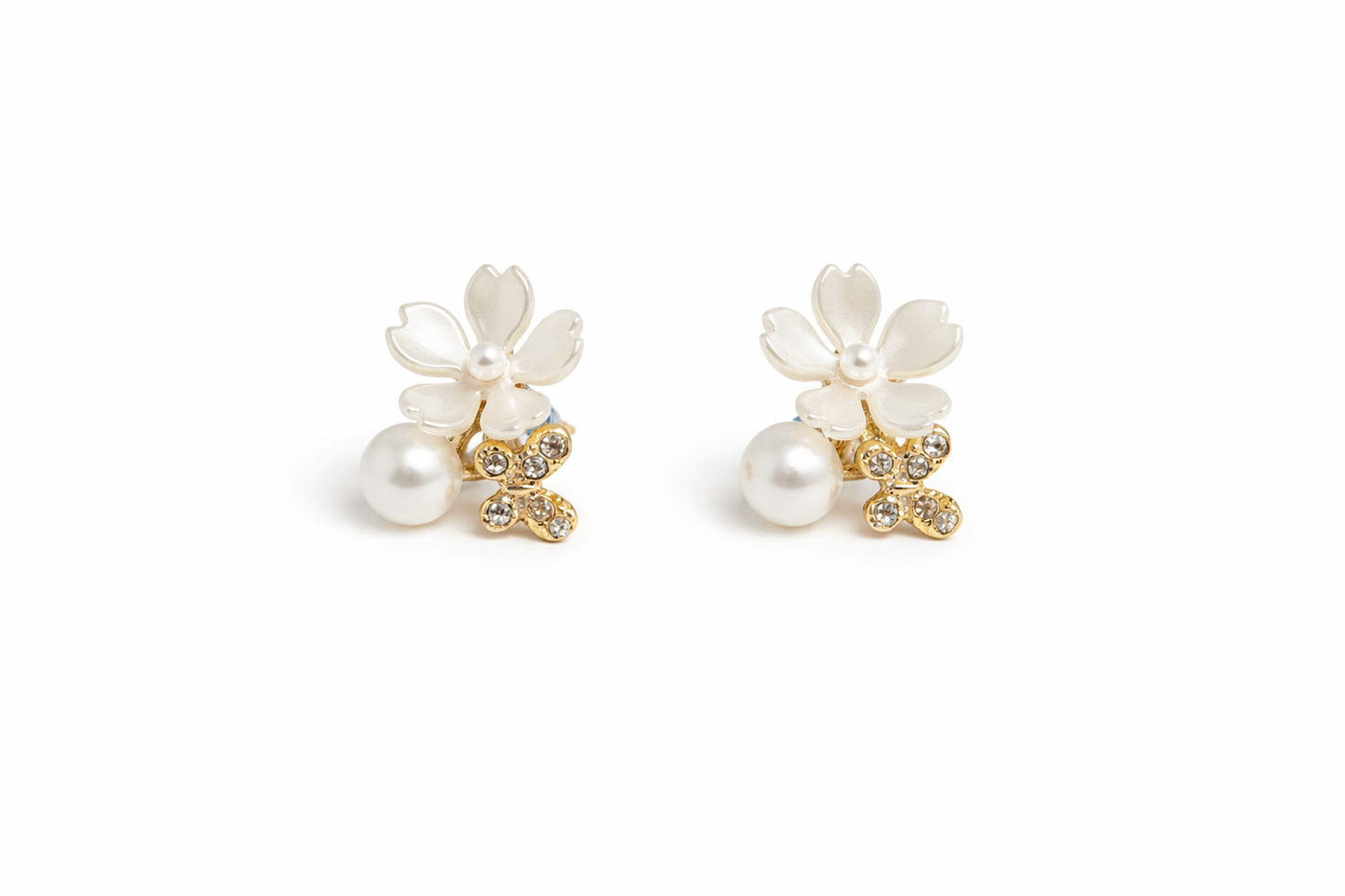 Pearl Bloom Floral Studs