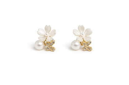 Pearl Bloom Floral Studs
