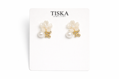Pearl Bloom Floral Studs