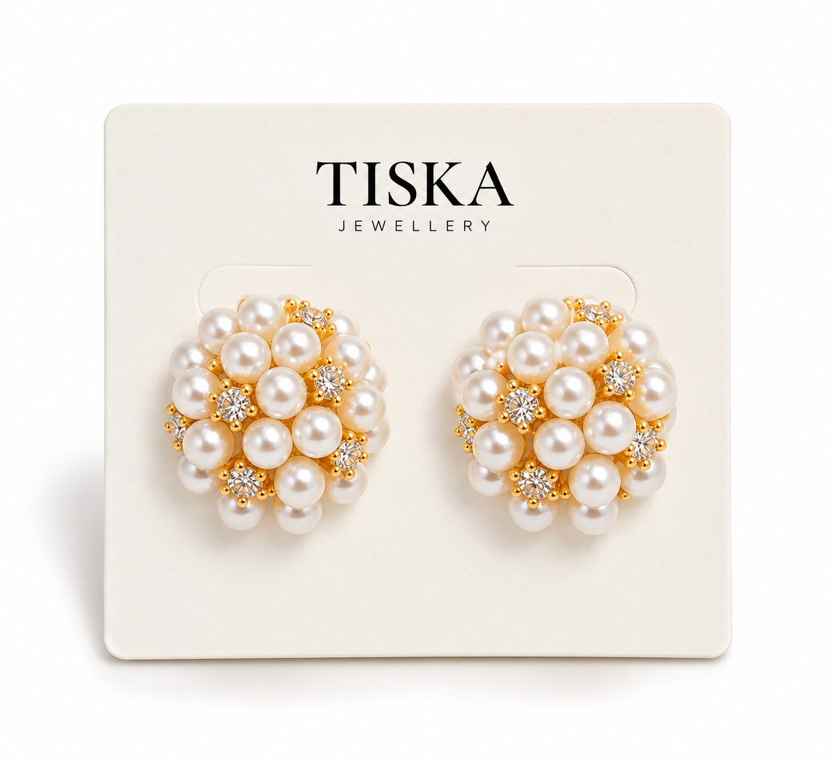 Pearl Cluster Stud Earrings