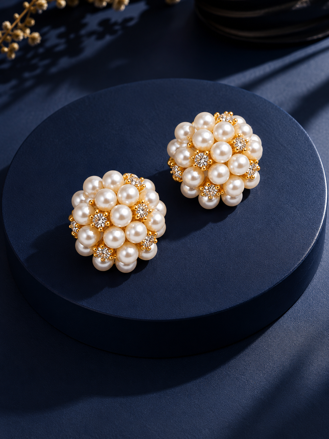 Pearl Cluster Stud Earrings