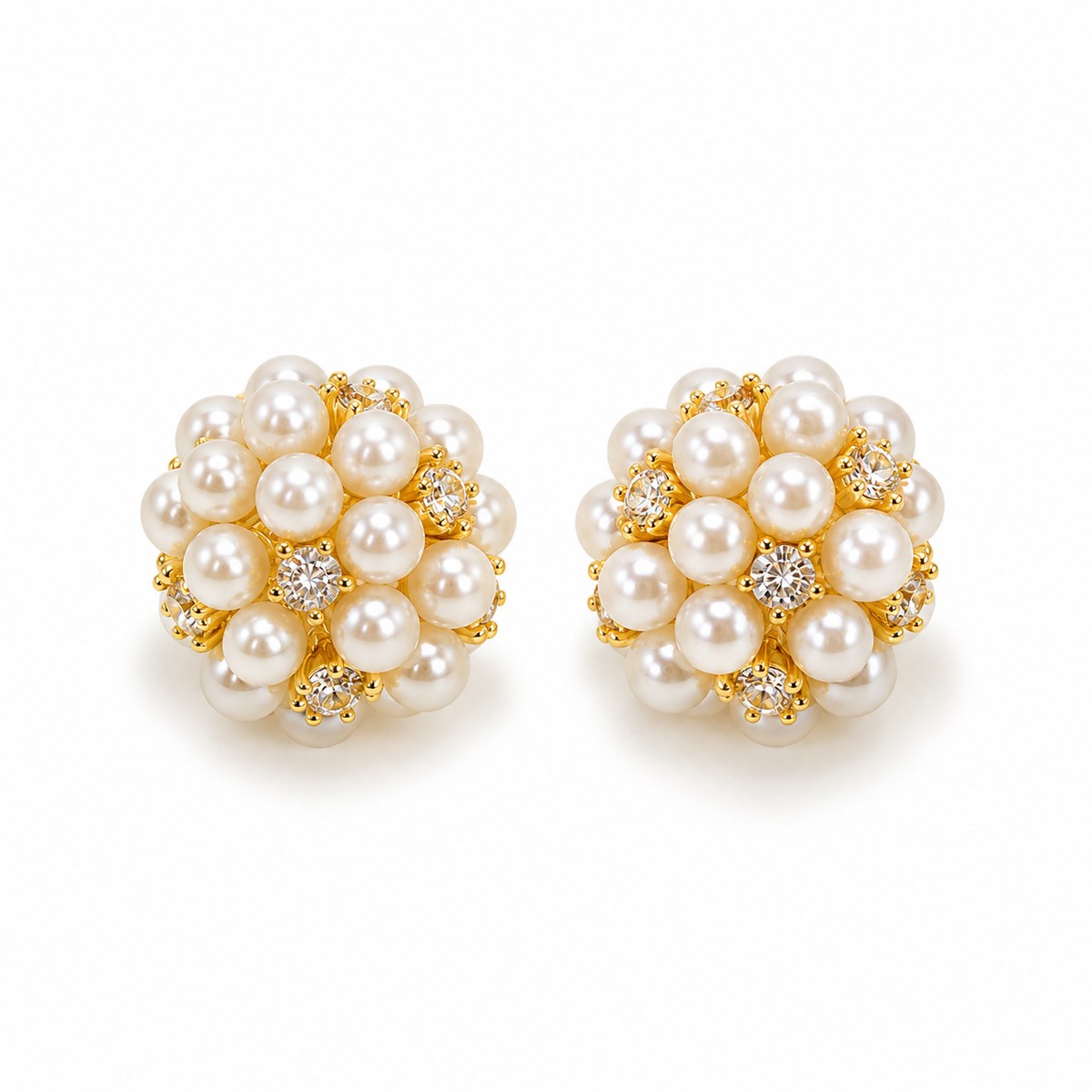 Pearl Cluster Stud Earrings