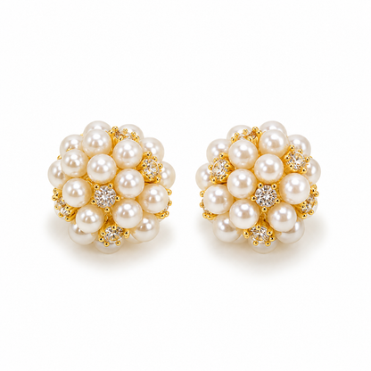 Pearl Cluster Stud Earrings