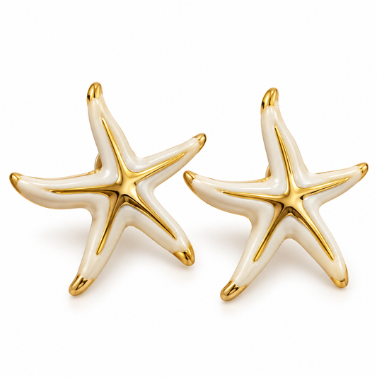 Gold Starfish Statement Earrings
