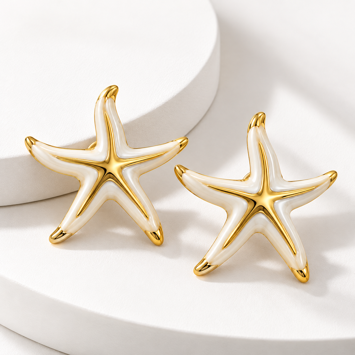Gold Starfish Statement Earrings