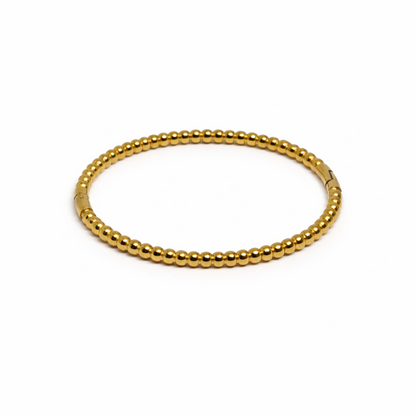Golden Beaded Luxe Cuff Bracelet (Anti Tarnish)