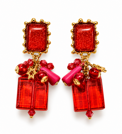 Starlight Charm Statement Drop Earrings