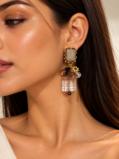 Starlight Charm Statement Drop Earrings