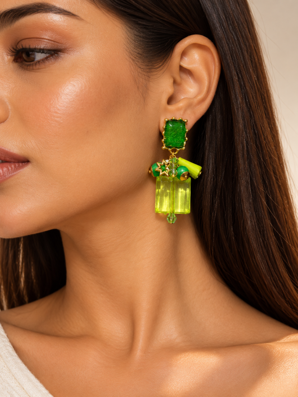 Starlight Charm Statement Drop Earrings