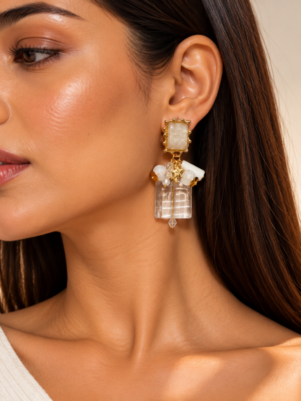 Starlight Charm Statement Drop Earrings