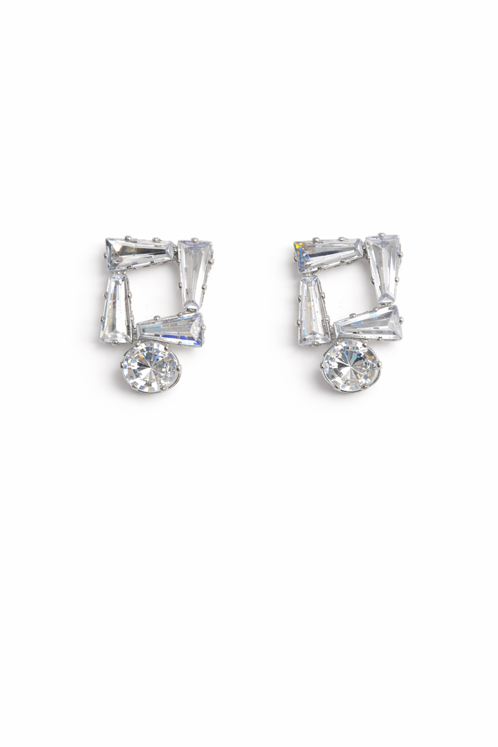 Crystal Frame Statement Stud Earrings