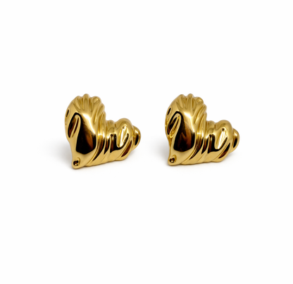 Molten Heart Stud Earrings