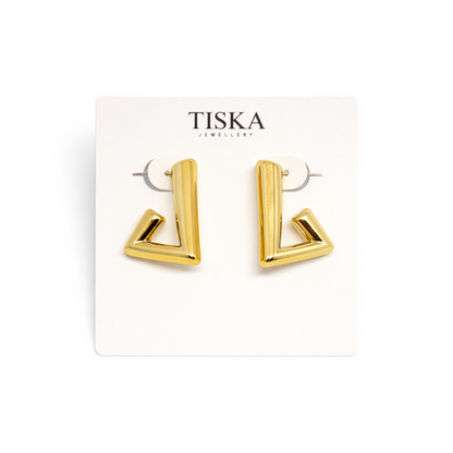 Geo Luxe Triangle Earrings