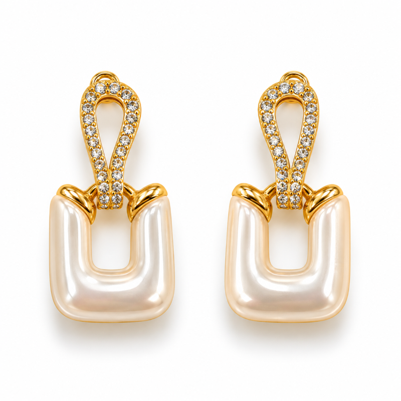 Pearl Loop Luxe Drop Earrings