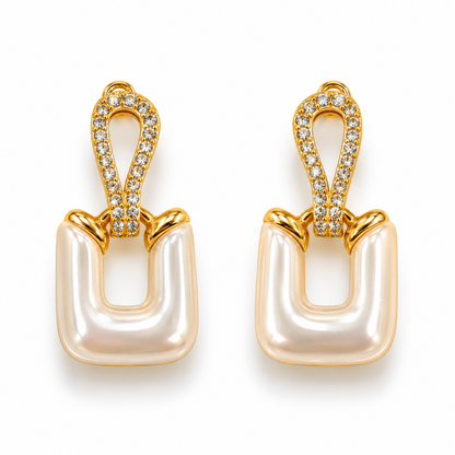 Pearl Loop Luxe Drop Earrings
