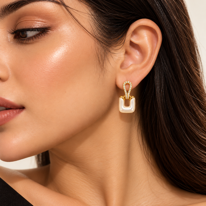 Pearl Loop Luxe Drop Earrings