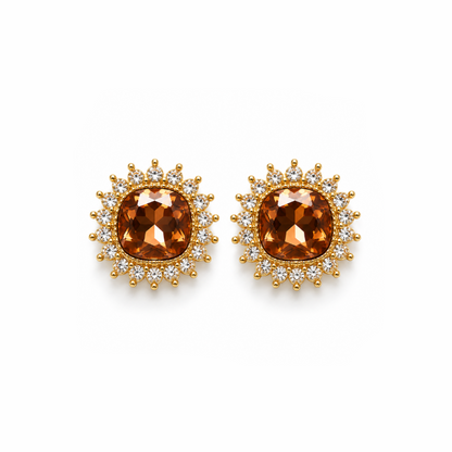 Amber Royale Crystal Stud Earrings