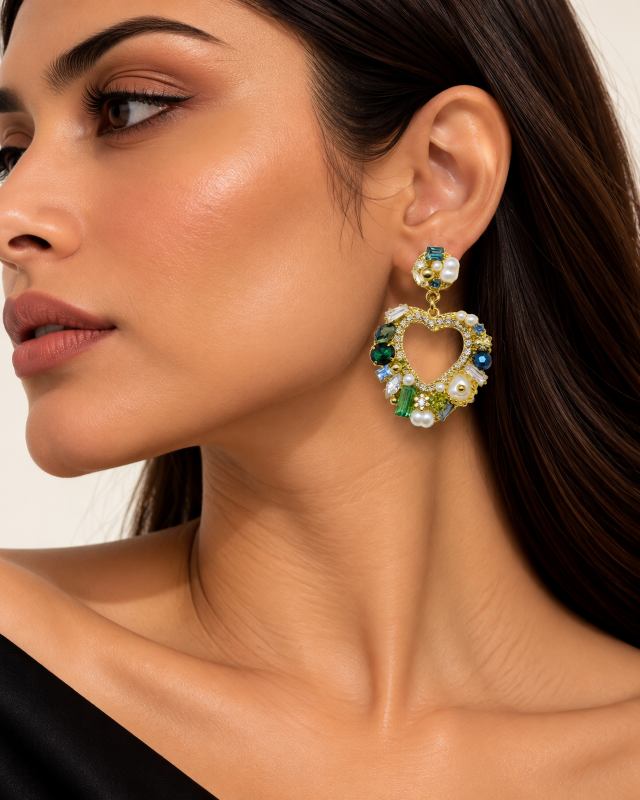 Amora Crystal Heart Earrings