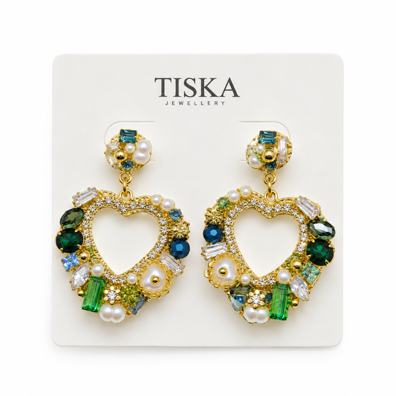Amora Crystal Heart Earrings
