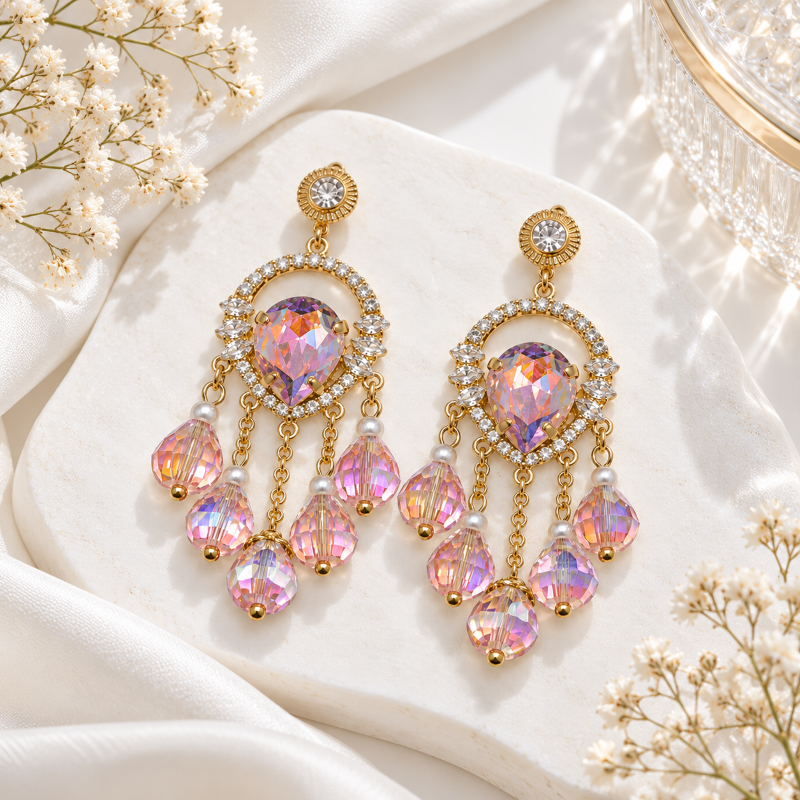Elara Crystal Chandelier Earrings
