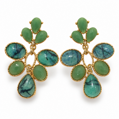 Emerald Bloom Statement Earrings