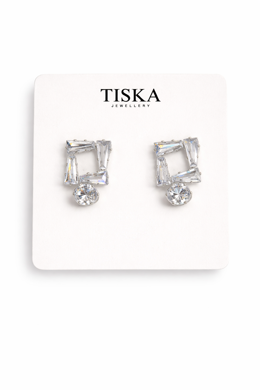 Crystal Frame Statement Stud Earrings