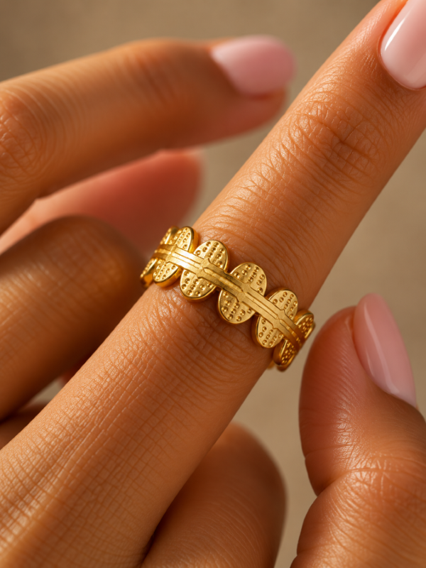 Golden Leaf Wrap Ring  (Anti Tarnish)
