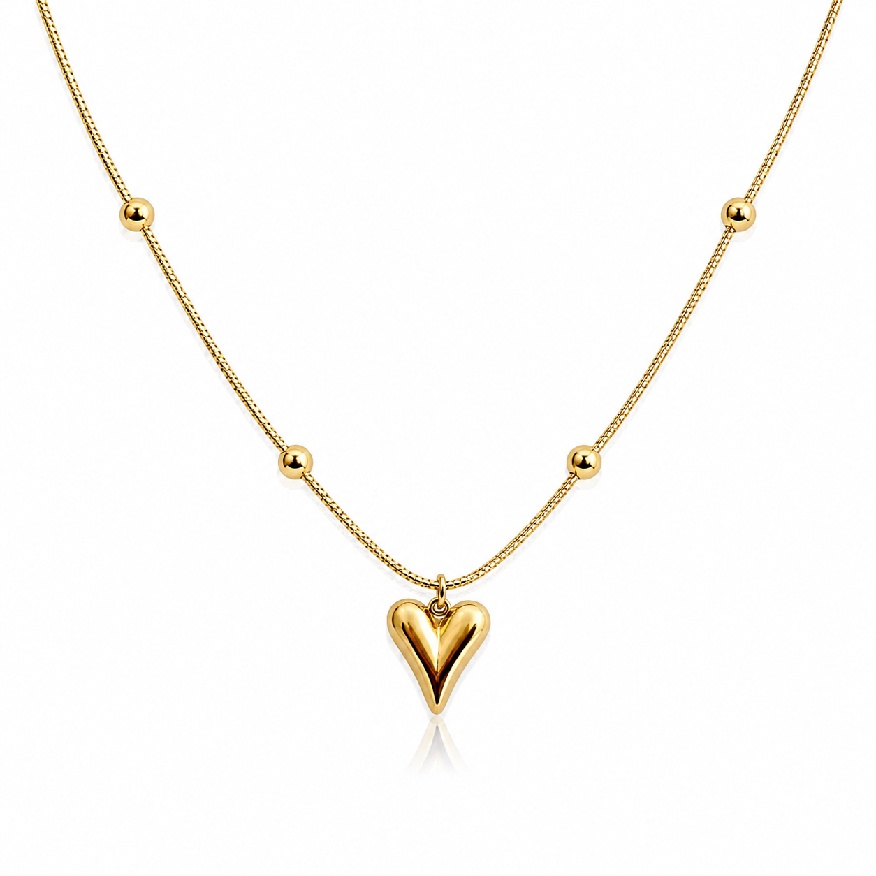 Valentina Heart Station Necklace 18K gold-plated finish | Luxe Collection | Timeless Elegance | Everyday Luxury
