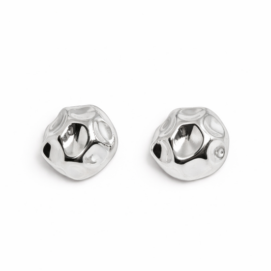 Molten Silver Statement Stud Earrings