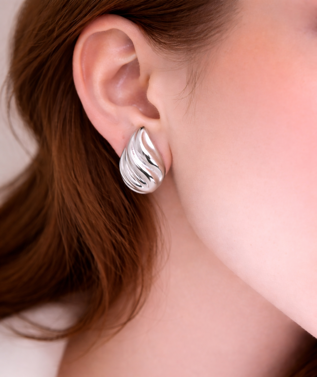 Molten Wave Statement Stud Earrings (Gold & Silver)