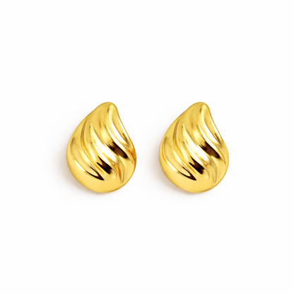 Molten Wave Statement Stud Earrings (Gold & Silver)